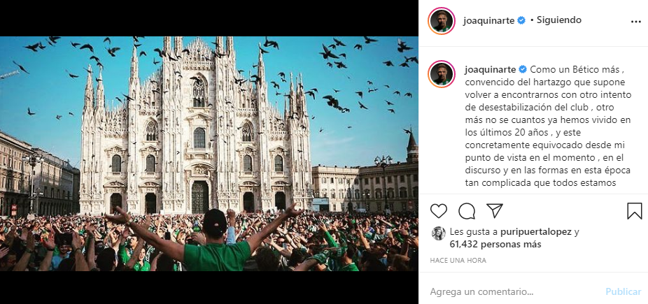 Joaquín, cabreado por los intentos de desestabilizar el Betis