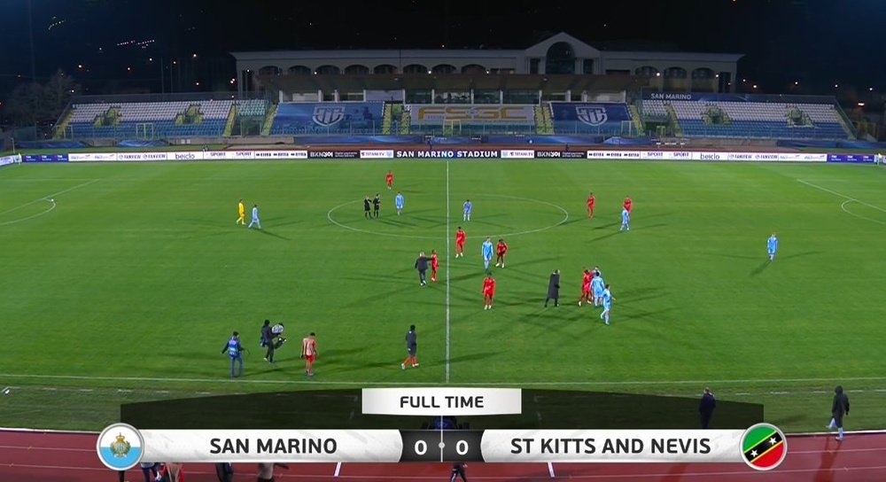 San Marino estende sua sequência para 137 jogos sem vitória. Captura/FOXSports