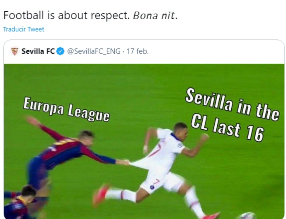 El Barça se la devolvió al Sevilla con un troleo épico. Twitter/FCBarcelona