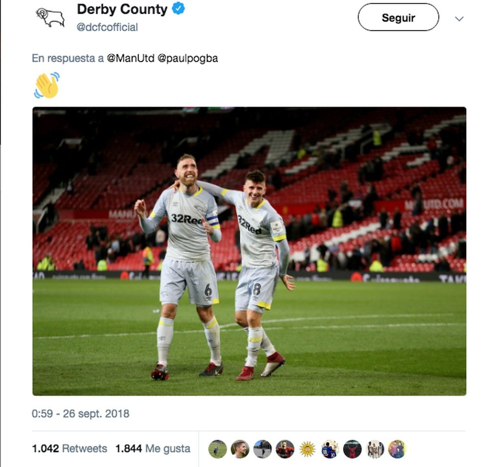 El Derby County trolleó al United. DerbyCounty