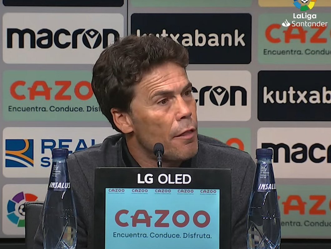 Joan Francesc Ferrer 'Rubi' mostró orgullo por la actuación sin balón del Almería. Captura/LaLiga