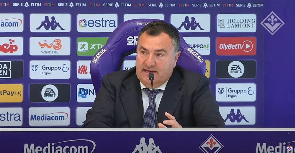 El director general de la Fiorentina está crítico pero estable. Captura/ACFFiorentina