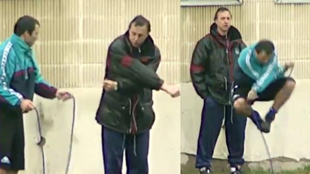 El vídeo de Cruyff, Stoichkov y una comba que se ha hecho viral. Captura/TV3