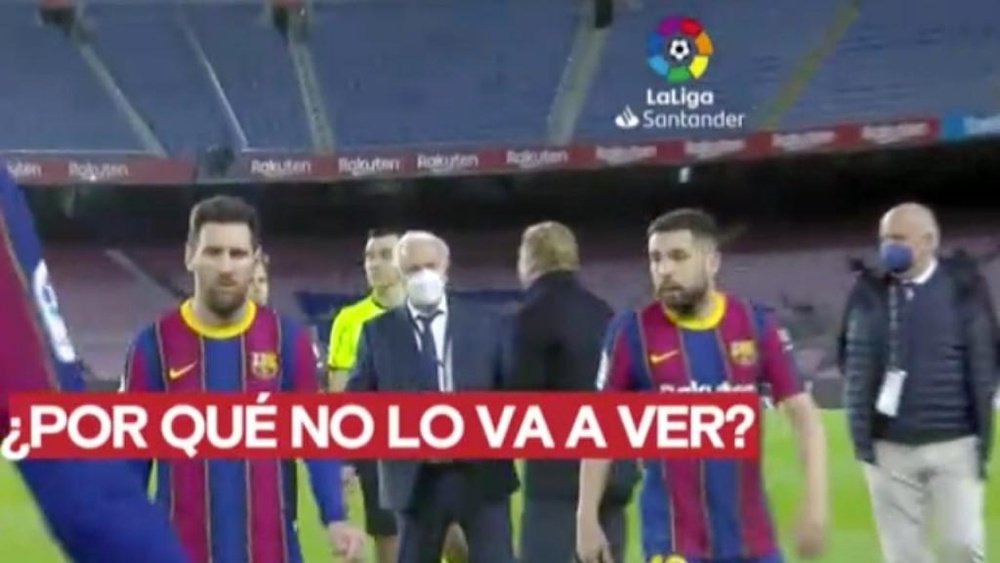 Jordi Alba se quejó del VAR. Captura/DeportesCuatro