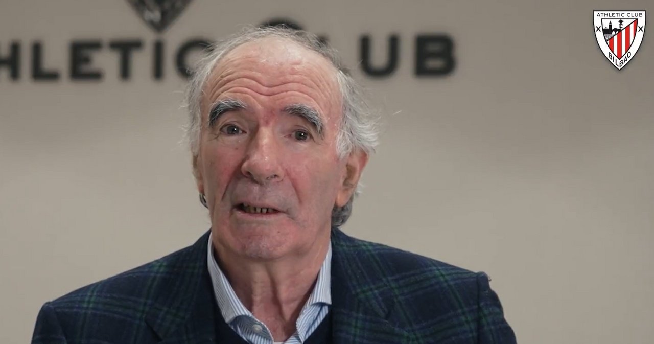 José Ángel Iribar agradeció profundamente el homenaje. Captura/AthleticClub