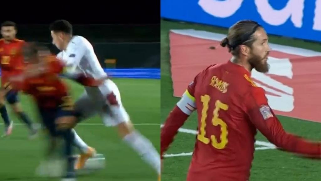 Espectacular acción defensiva de Ramos: la robó con el tacón