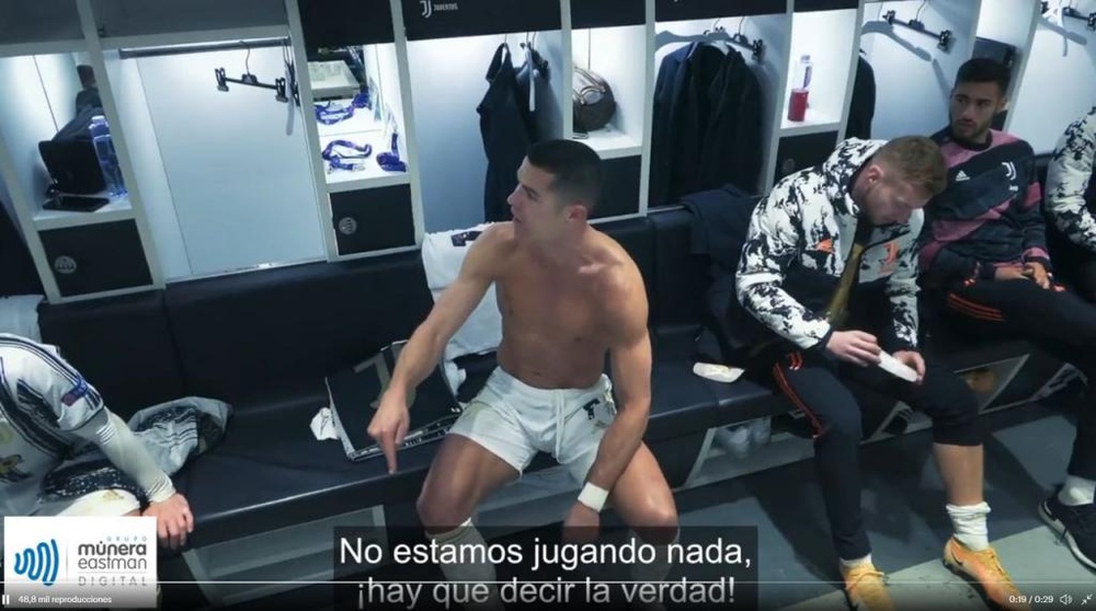 Cristiano se cabreó con el juego de la Juventus ante e Oporto. Twitter/RadioMunera