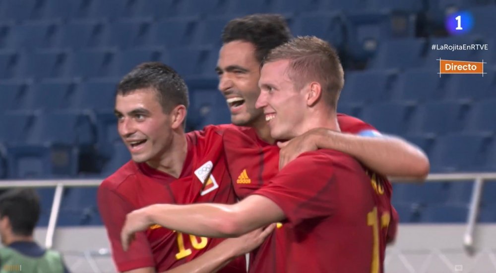 Spain u23 have qualified for the quarter-finals. Screenshot/La1