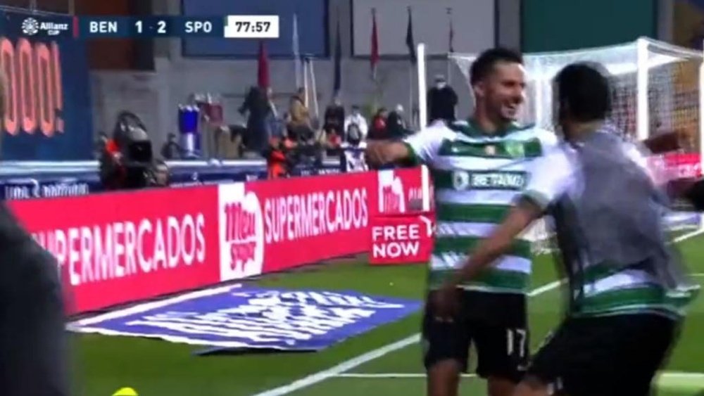 Sporting brilha, vence de virada e é tetracampeão da Taça da Liga. Captura/SportTv