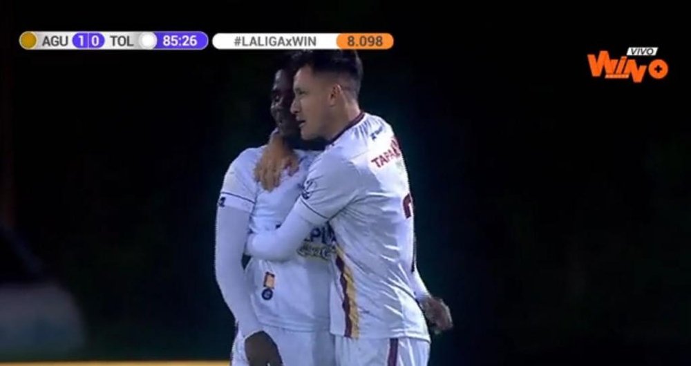Deportes Tolima consiguió el empate en el 86'. Captura/WinSports
