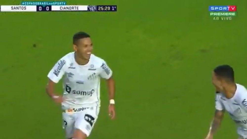 Guilherme abrió la lata con un gol que recordó al mejor Neymar. Captura/SportTv