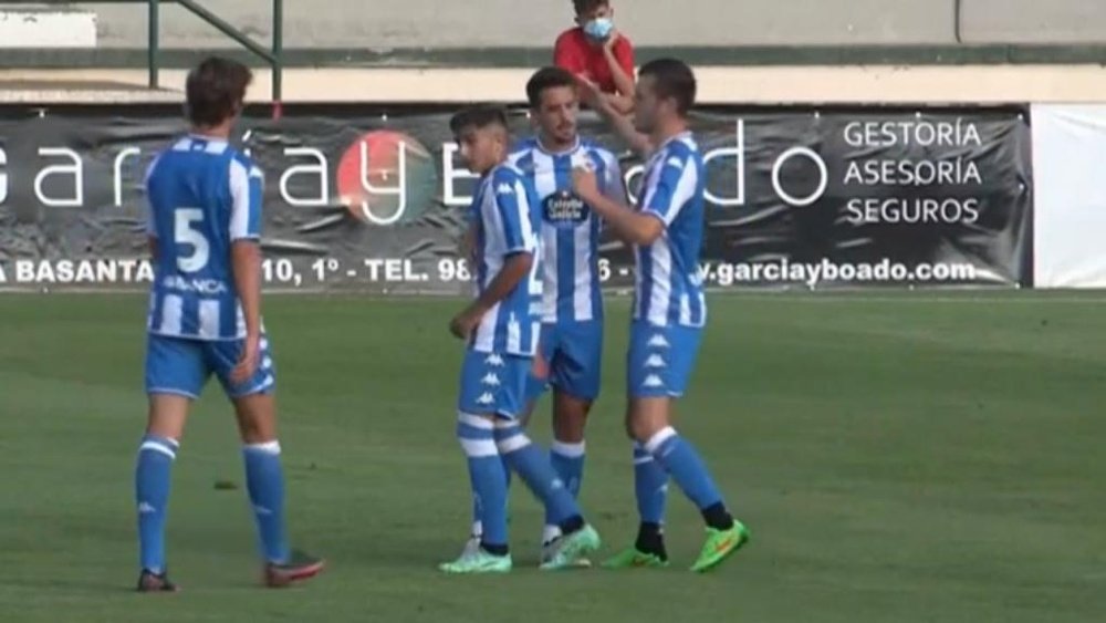 Josep Calavera ya jugó sus primeros minutos como jugador blanquiazul. Captura/RCDeportivo