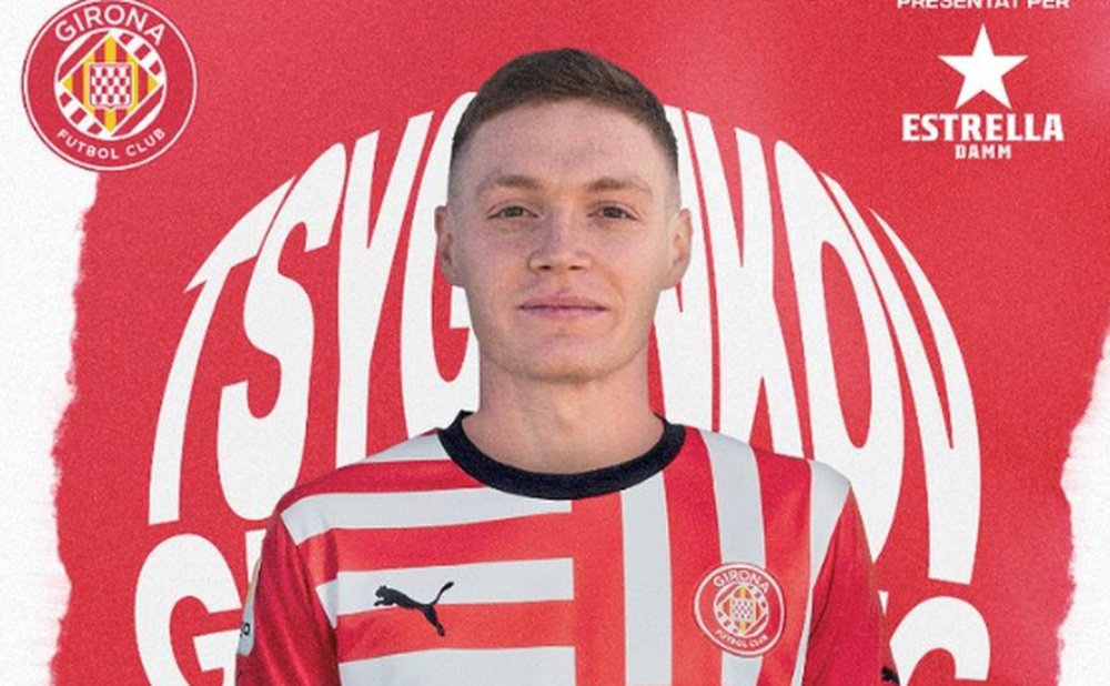 El ucraniano Viktor Tsygankov, nuevo futbolista del Girona. Captura/GironaFC