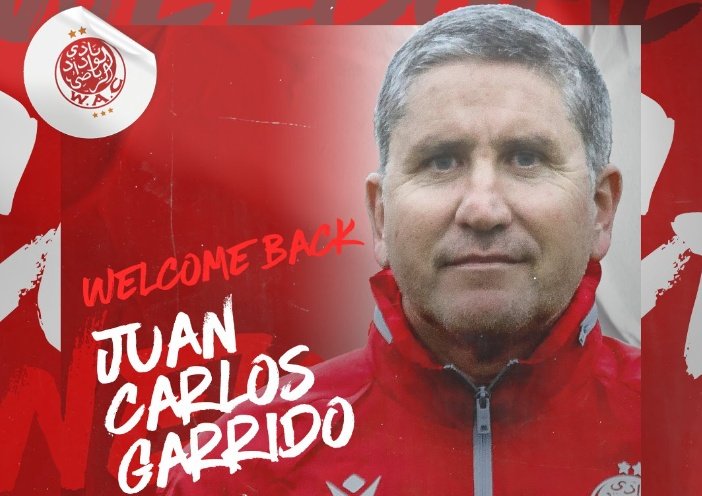 Juan Carlos Garrido, nuevo entrenador del Wydad Athletic. Captura/@WACofficiel