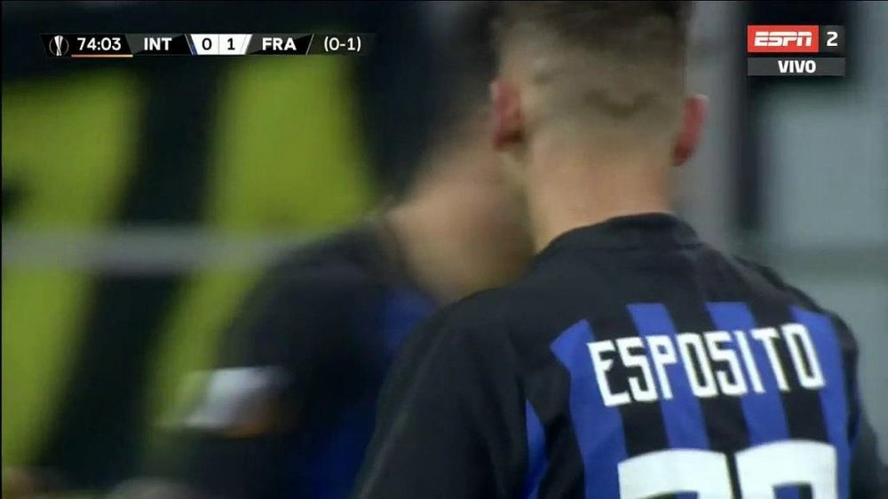 Esposito debutó en Europa League. Captura/ESPN