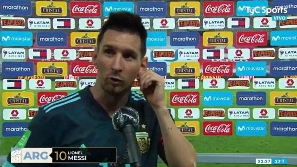 Messi analizó la victoria de Argentina en Perú. Captura/TyCSports