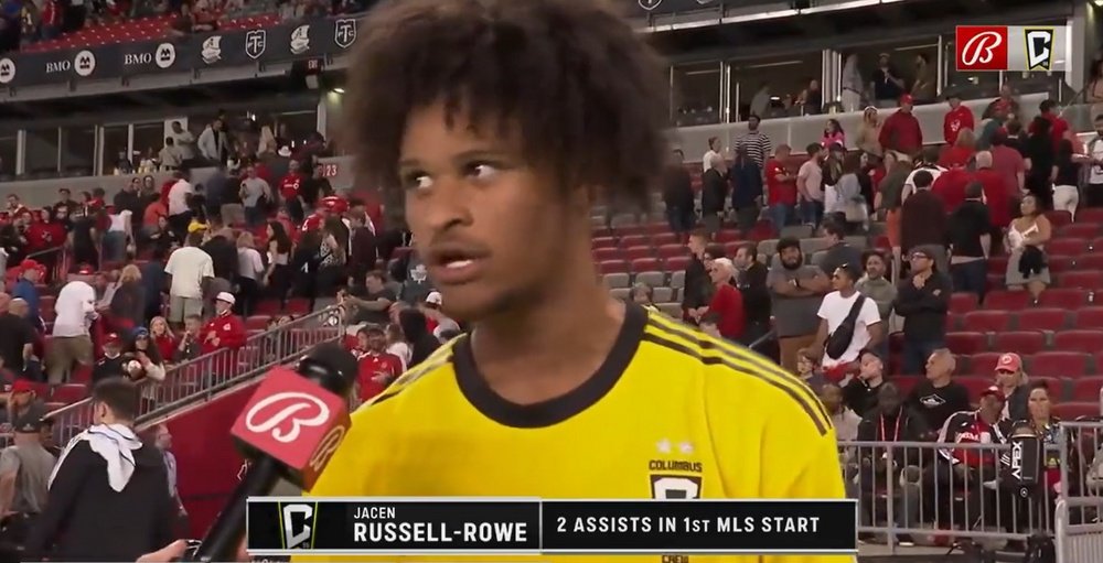 Russell-Rowe dio dos asistencias en su debut en la MLS. Captura/BallySports