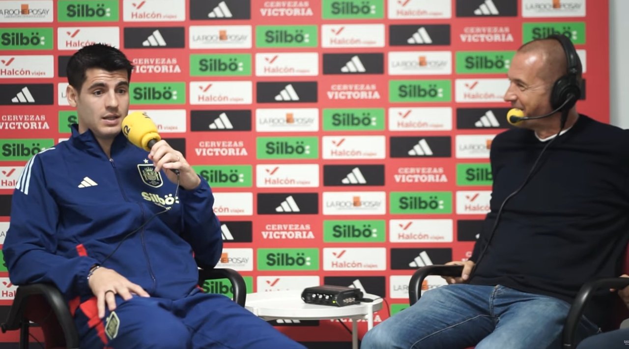 Alvaro Morata regrets having swapped Atletico for Milan. Screenshot/Cadena SER