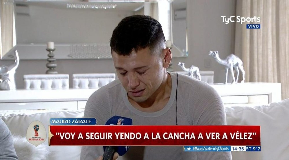 El delantero argentino siente que defraudó a su familia. Captura/TyCSports