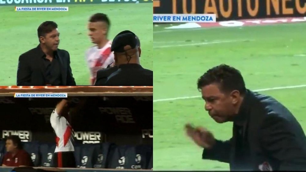 Lo que no se vio del 'calentón' entre Gallardo y Borré. Captura/TyCSports