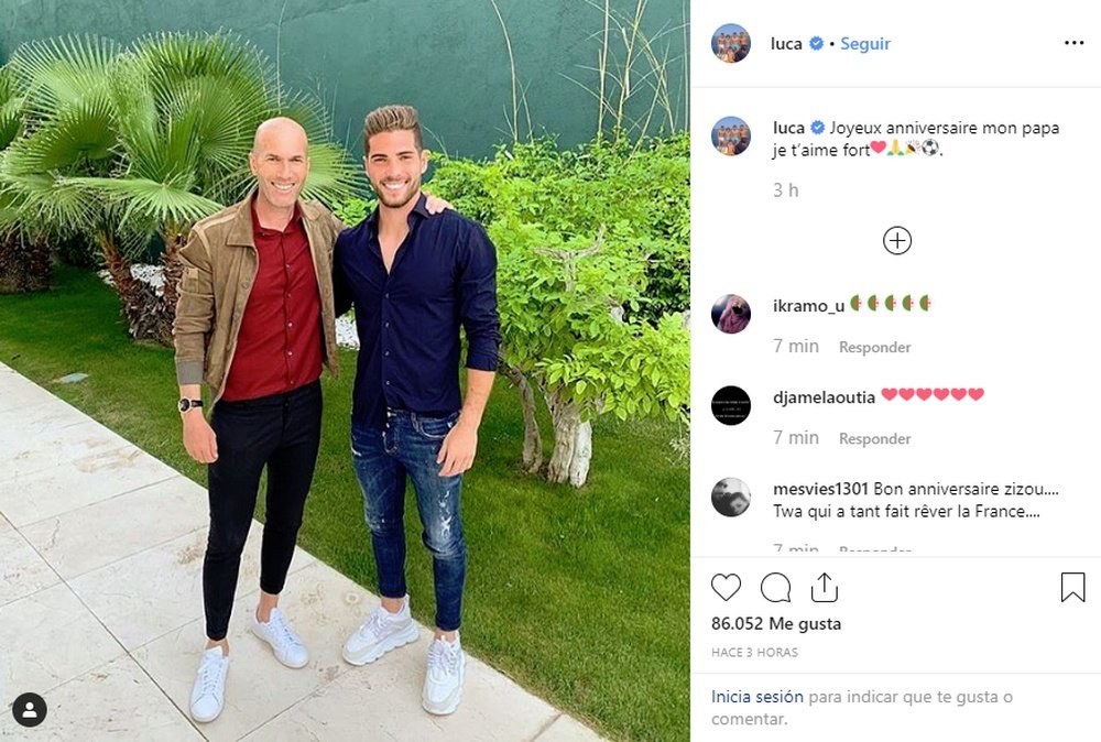 Luca felicitó a su padre por su cumpleaños. Instagram/luca