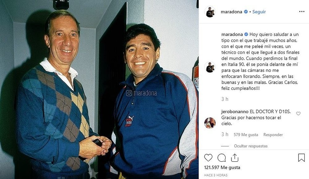 Emotivo mensaje del argentino. Instagram/maradona