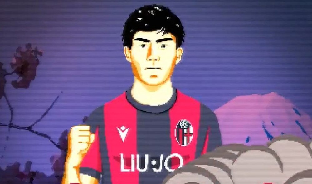 Takehiro Tomiyasu, nueva incorporación del Bologna. Twitter/BfcOfficialPage