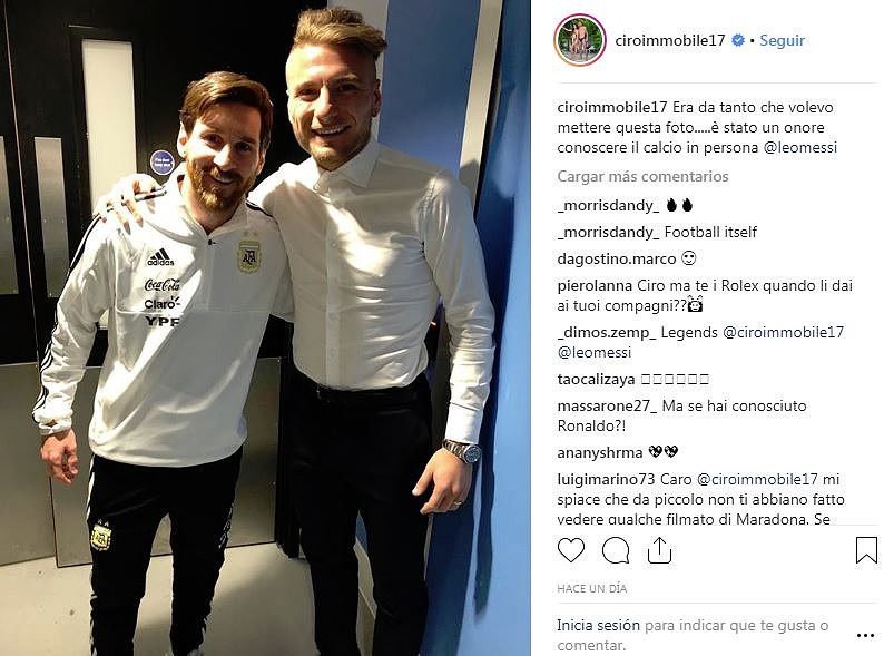 Varios meses despu s Immobile se rindi a Messi