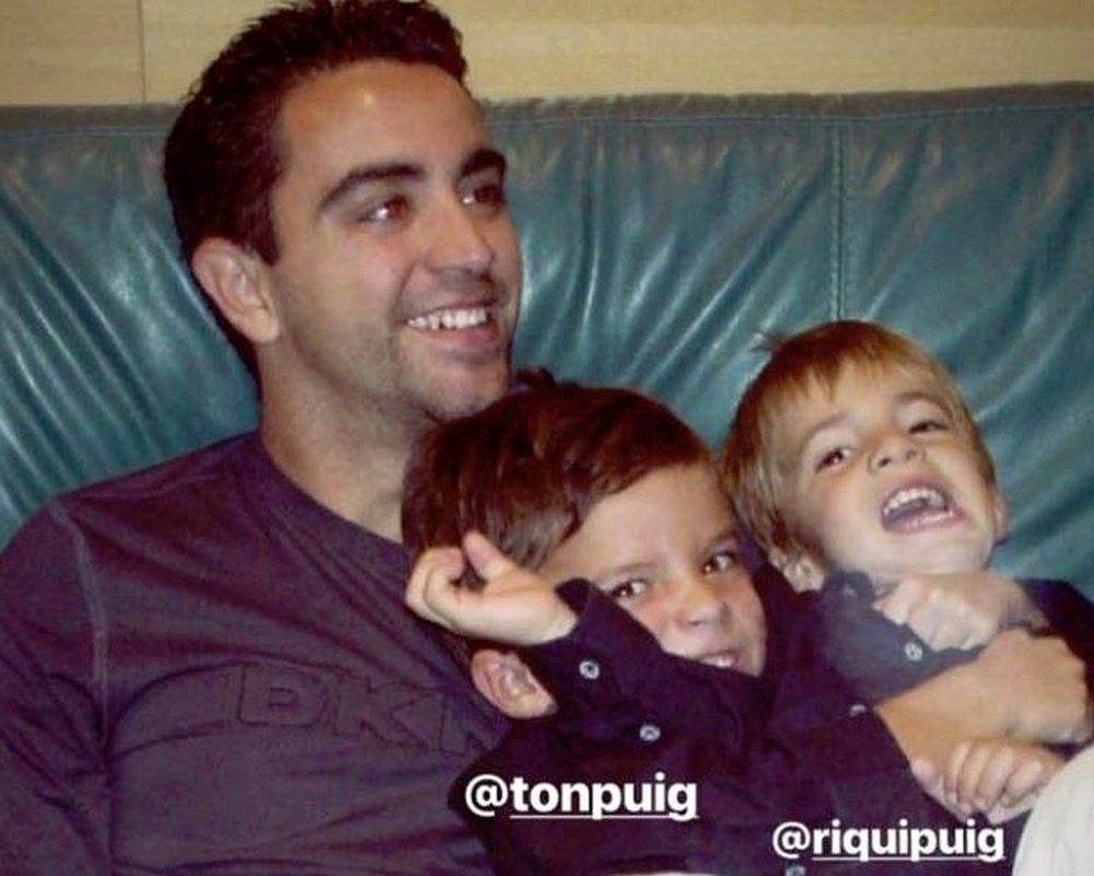 La felicitación de Riqui a Xavi por su cumpleaños. Instagram/RiquiPuig