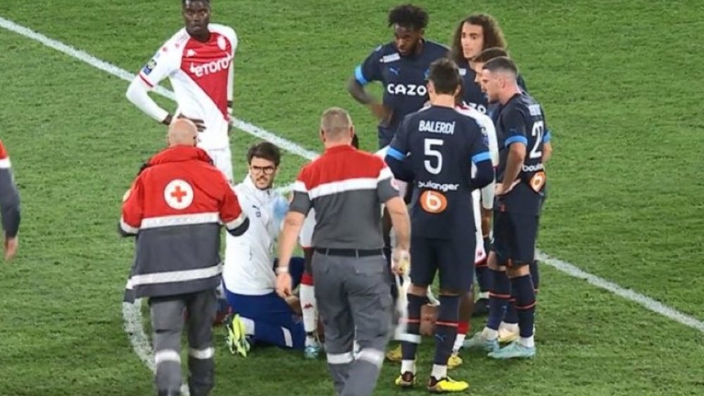 Harit se lesionó de gravedad en el Mónaco-Marsella. Captura/ESPN