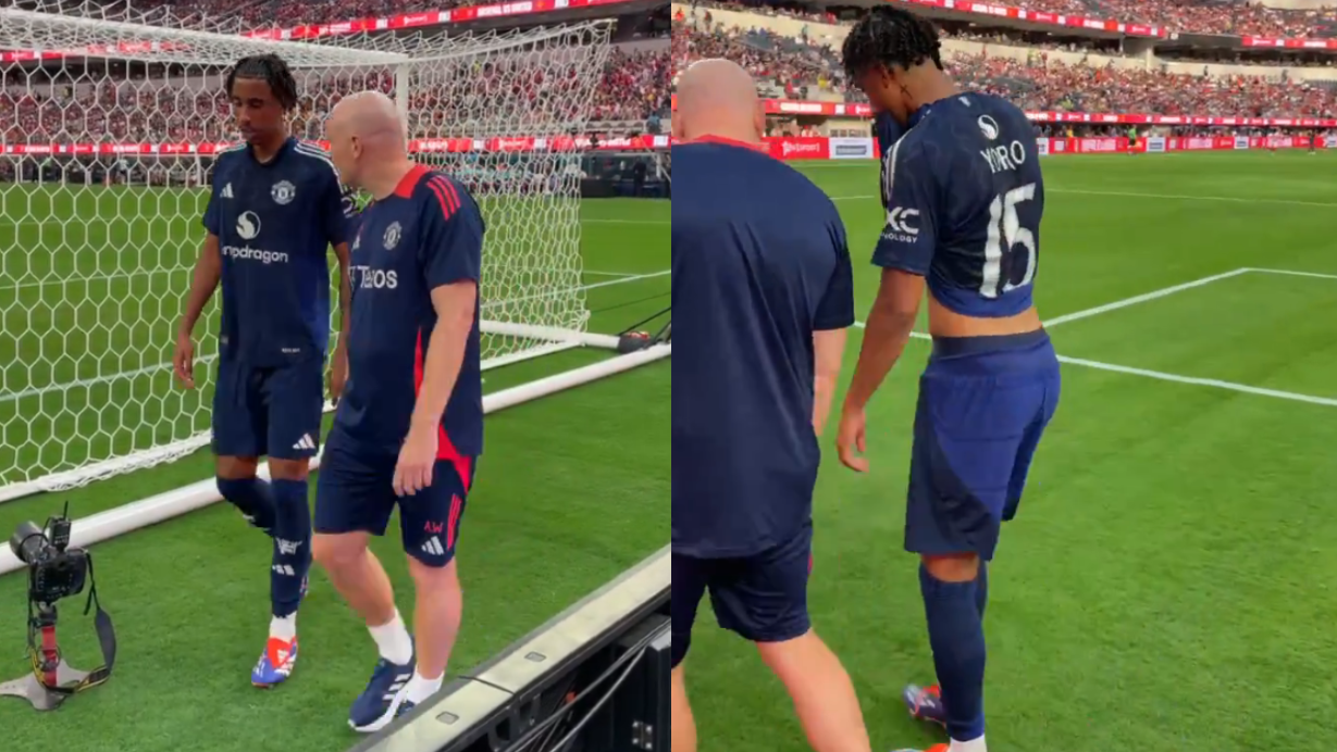 First setback for Man Utd: Yoro forced off with injury