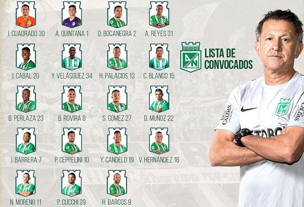 Osorio cita a 19 futbolistas para recibir a Cúcuta. AtléticoNacional