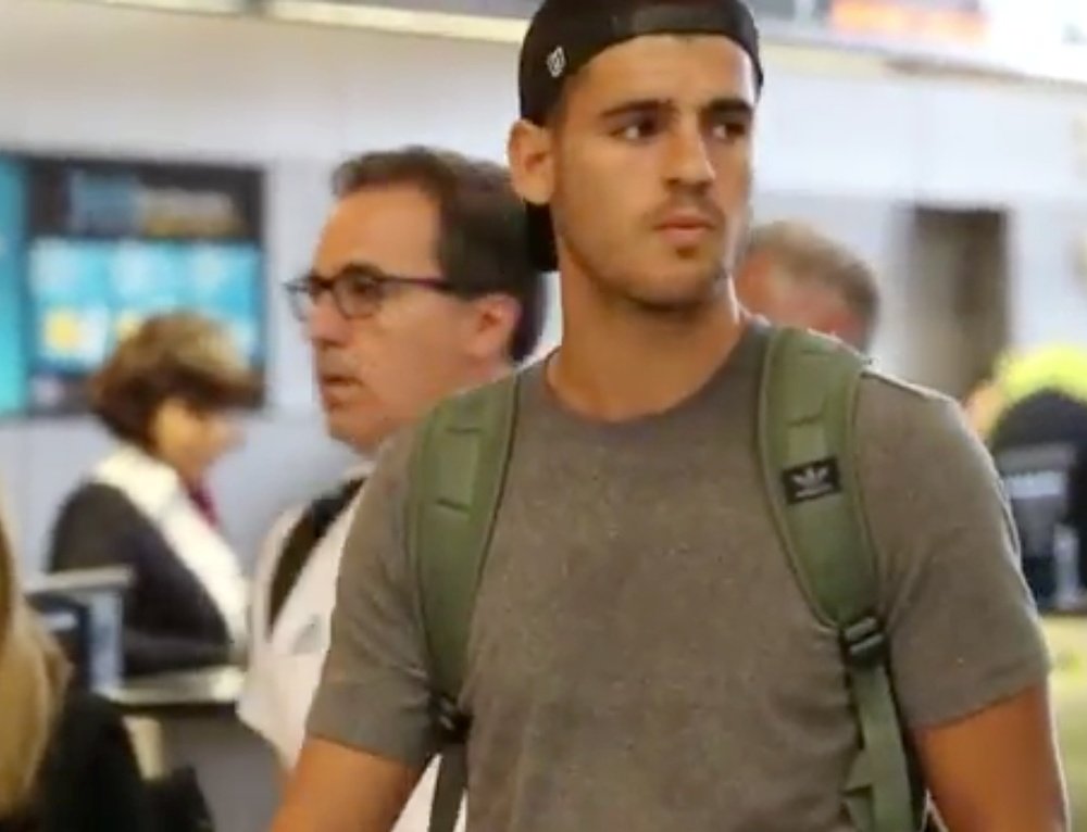 Morata habló en su llegada al aeropuerto. YouTube