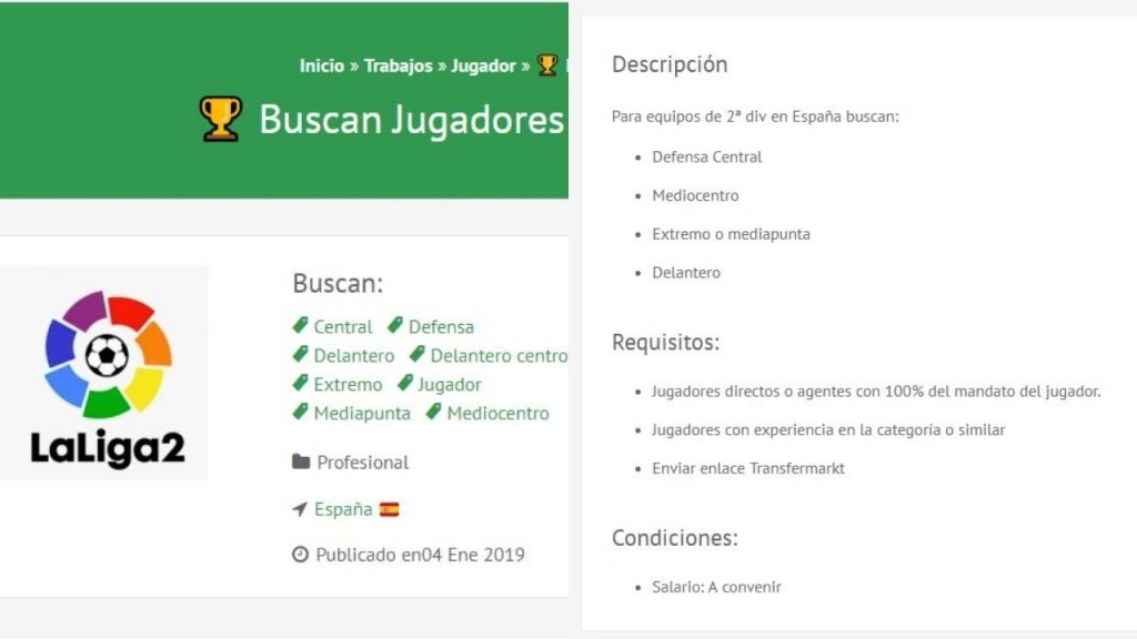 Tres requisitos para mandar la oferta. Captura/BeSoccer