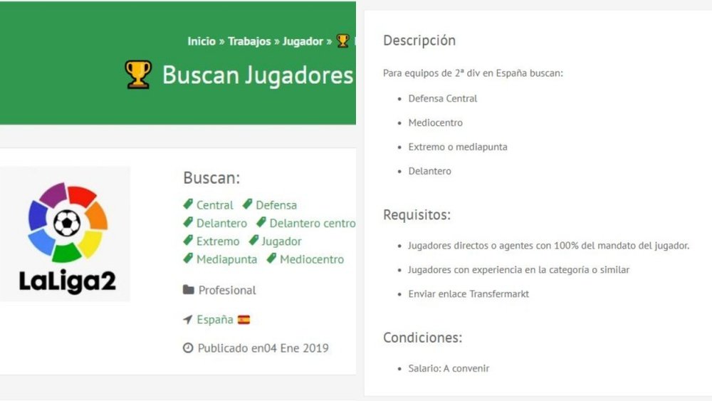 Tres requisitos para mandar la oferta. Captura/BeSoccer