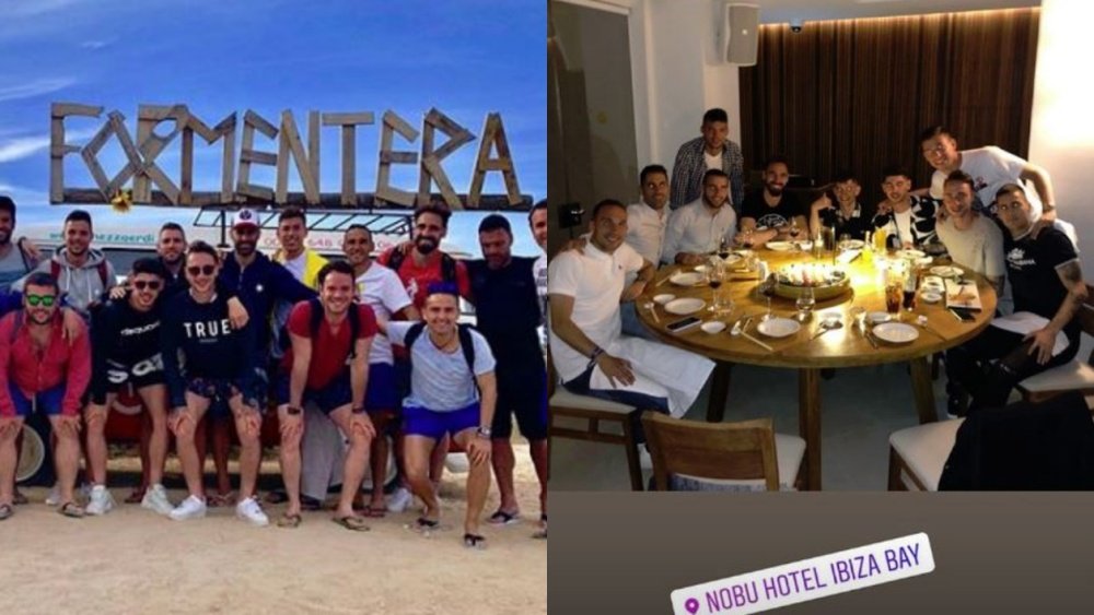 Ronaldo Fenômeno cumpre promessa e leva o Valladolid para Ibiza. Instagram/OscarPlano10/JaviMoyano_7