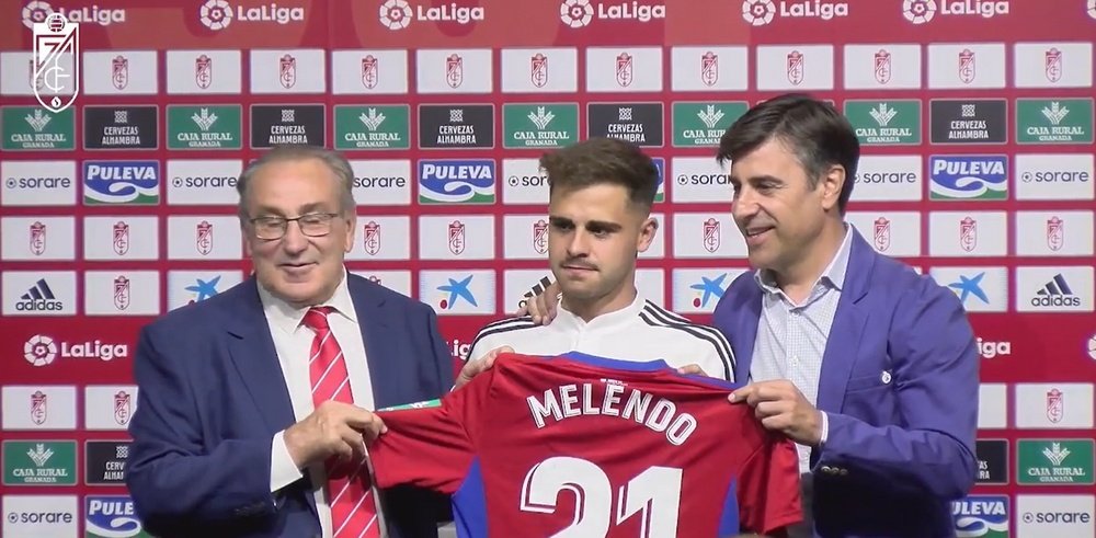 Melendo volvió a entrenar y se apunta ante Las Palmas. Captura/GranadaCF