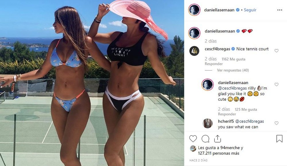 Cesc troleó a Antonela Roccuzzo y a Daniella Semaan. Instagram/DaniellaSemaan