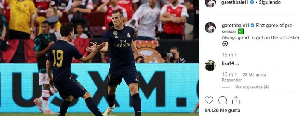 Bale se pronuncia en las redes. Captura/Instgram/GarethBale