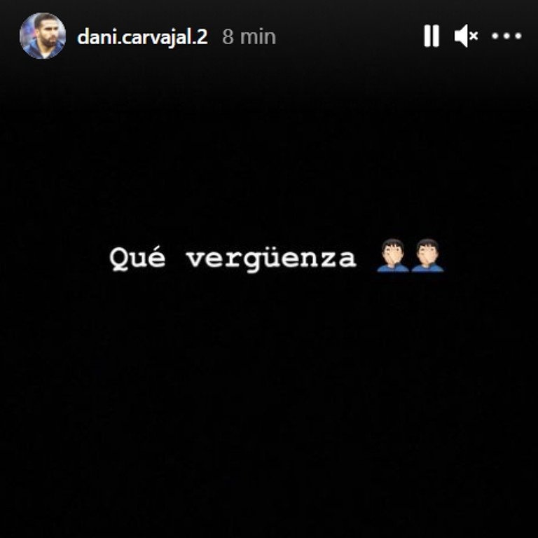 Carvajal acabó enfadado con la actuación de Martínez Munuera. Instagram/dani.carvajal.2