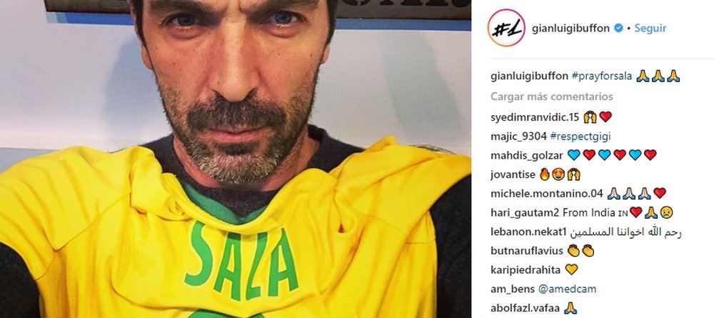 Buffon ha reso omaggio a Emiliano Sala. Instagram/gianluigibuffon
