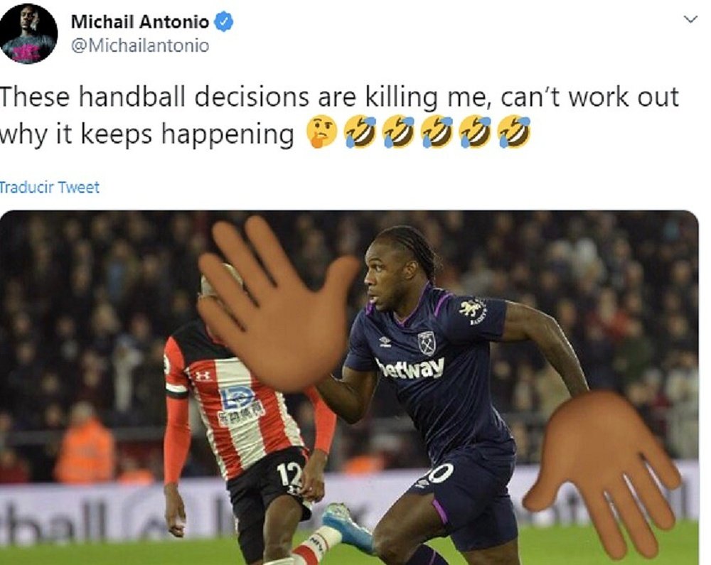 Antonio tem outro gol anulado. Captura/MichailAntonio