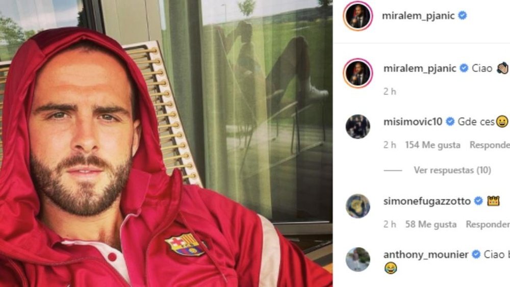 Pjanic, cada vez más cerca de la Juventus. Captura/Instagram/Miralem_pjanic
