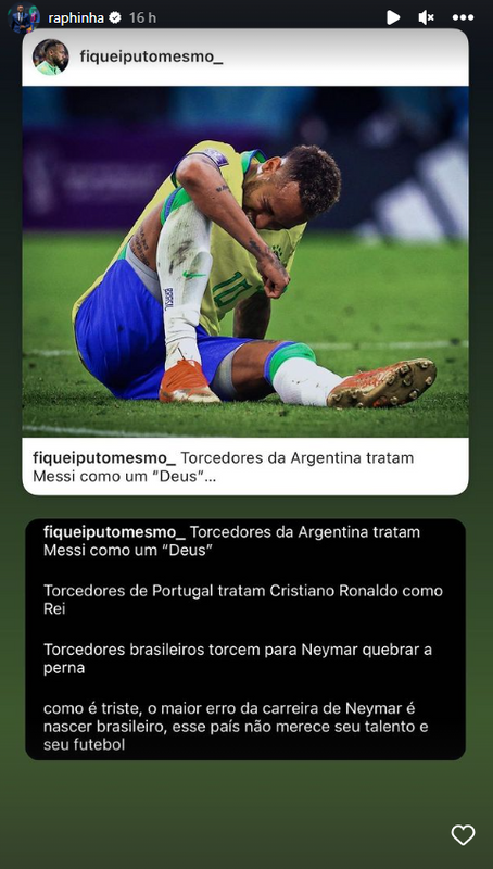 Rapnhinha publicación Neymar Brasil Mundial