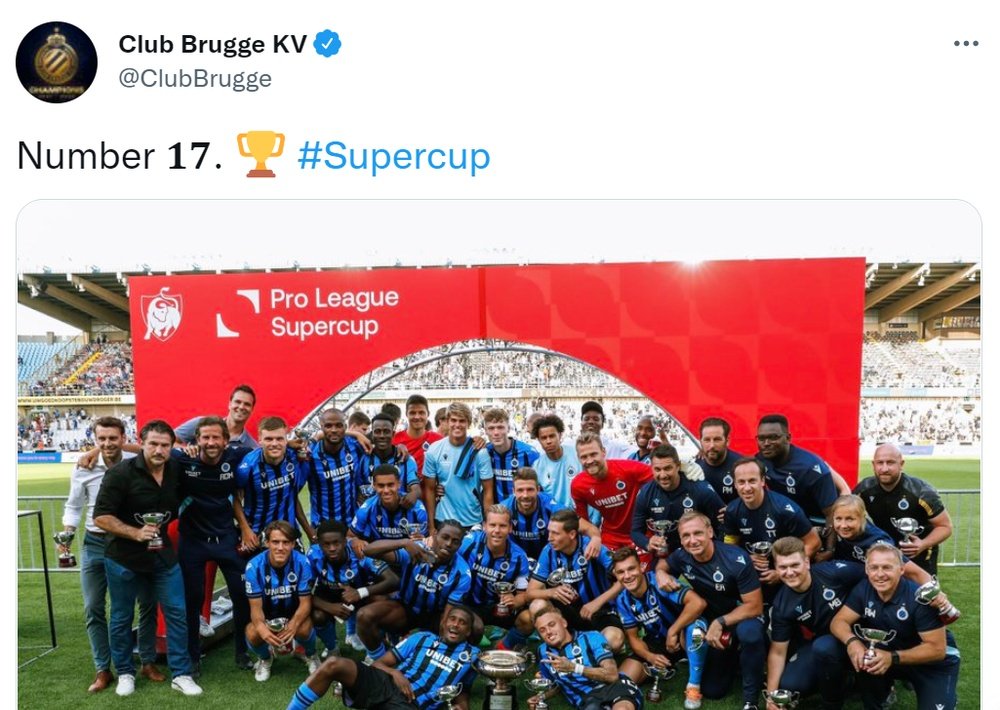 Brujas, campeón de la Supercopa. Twitter / Brujas