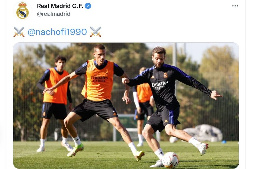 Rafa Marín apunta al primer equipo. Captura/Twitter/RealMadridCF