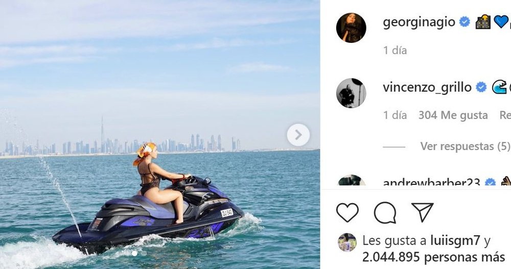 Georgina se lo pasó en grande en Dubái. Instagram/georginagio