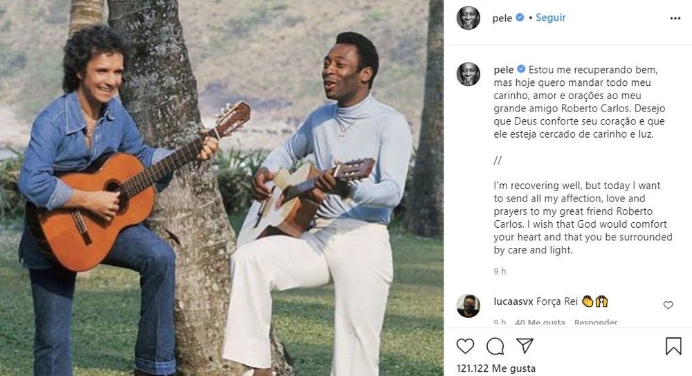 Pelé tranquilizou o mundo do futebol após cirurgia. Captura/Instagram/pele