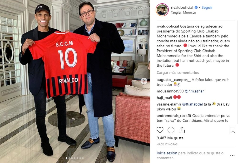 Rivaldo entrenará a un Tercera de Marruecos. Instagram/rivaldooficial