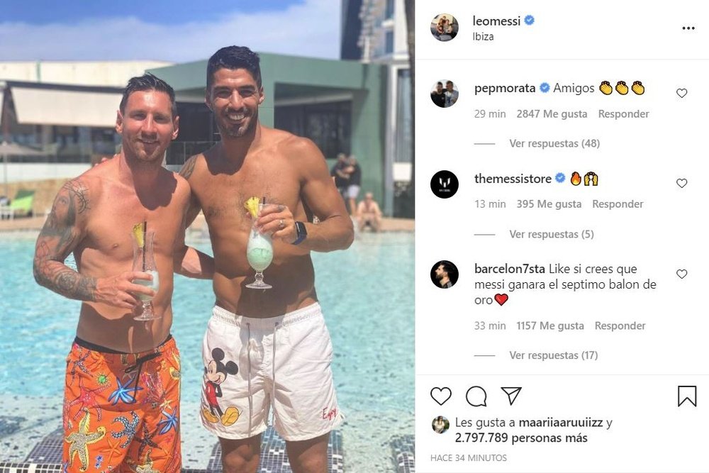 Messi y Suárez volvieron a irse de vacaciones juntos. Captura/Instagram/leomessi